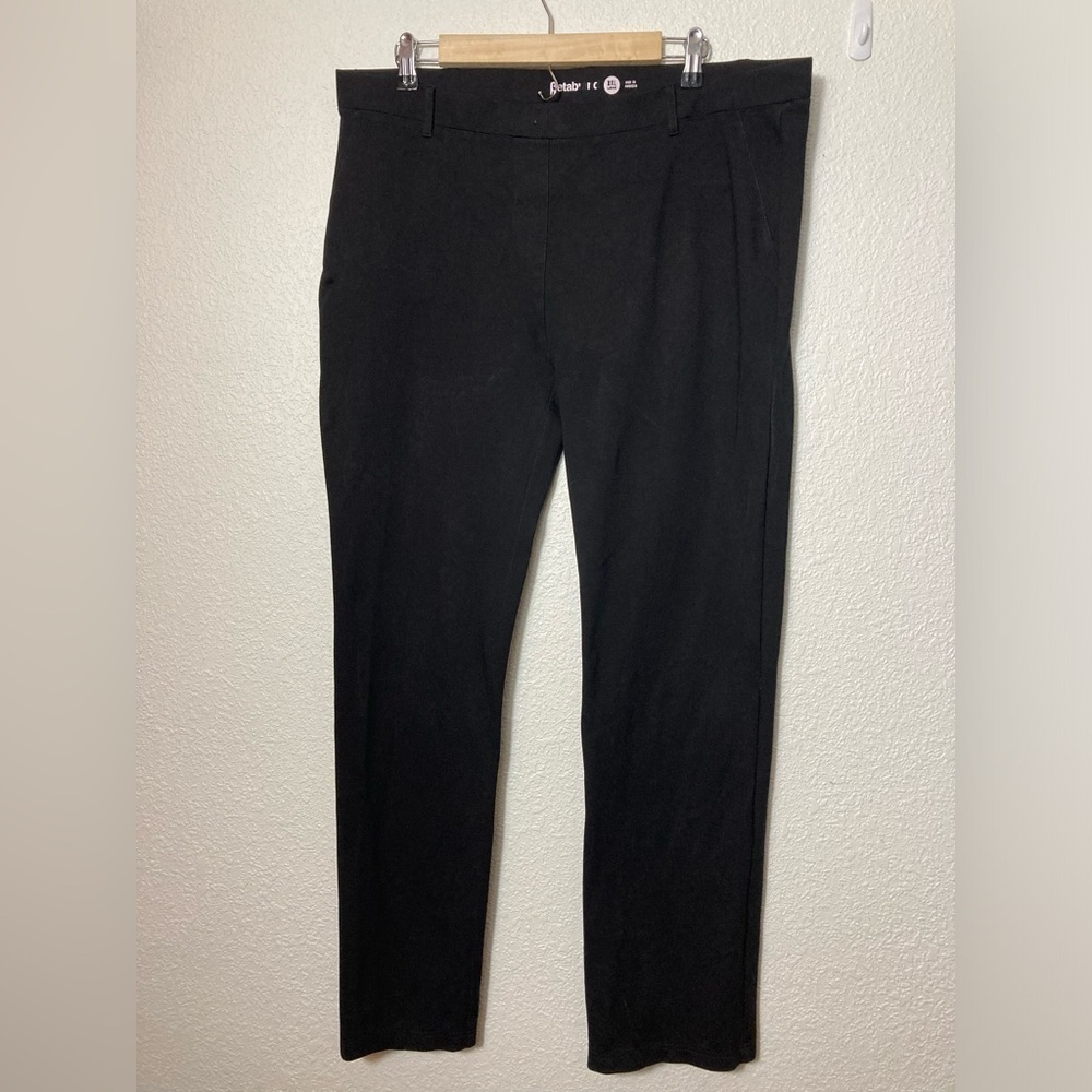 Betabrand 2XL long black rayon nylon spandex pants yoga dress